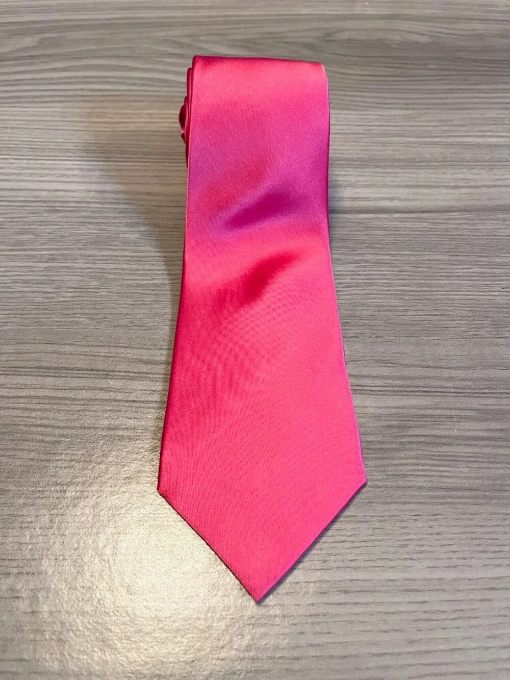 Elite by Brent Morgan Men's Hot Pink Satin Silk Neck Tie | Bright Fuchsia Formal